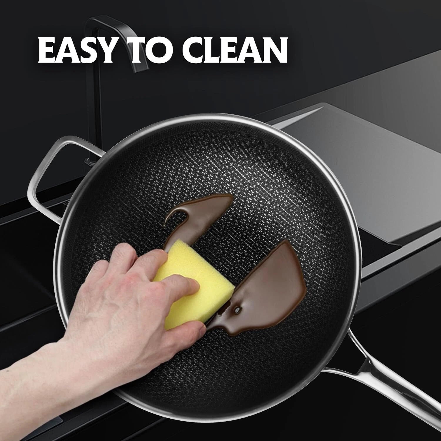 Frying pan, 12-inch frying pan with lid, PFOA-free cookware that 07FC0E-D4 - KOEEK