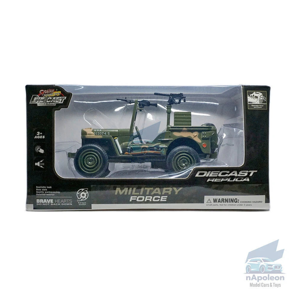 1:24 Jeep Willys MB WWII US Military Vehicle Model Car Diecast Toy Gift Kids 07FC0E-D4 - KOEEK