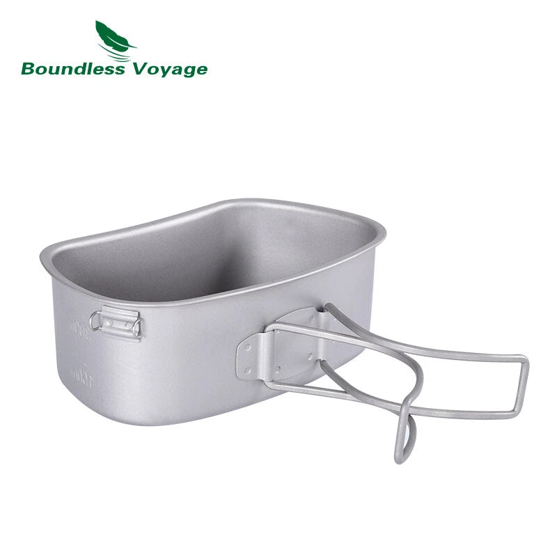 Titanium Military Canteen Cups Outdoor Camping Cooking Kit Water Bottle Mess Tin 07FC0E-D4 - KOEEK