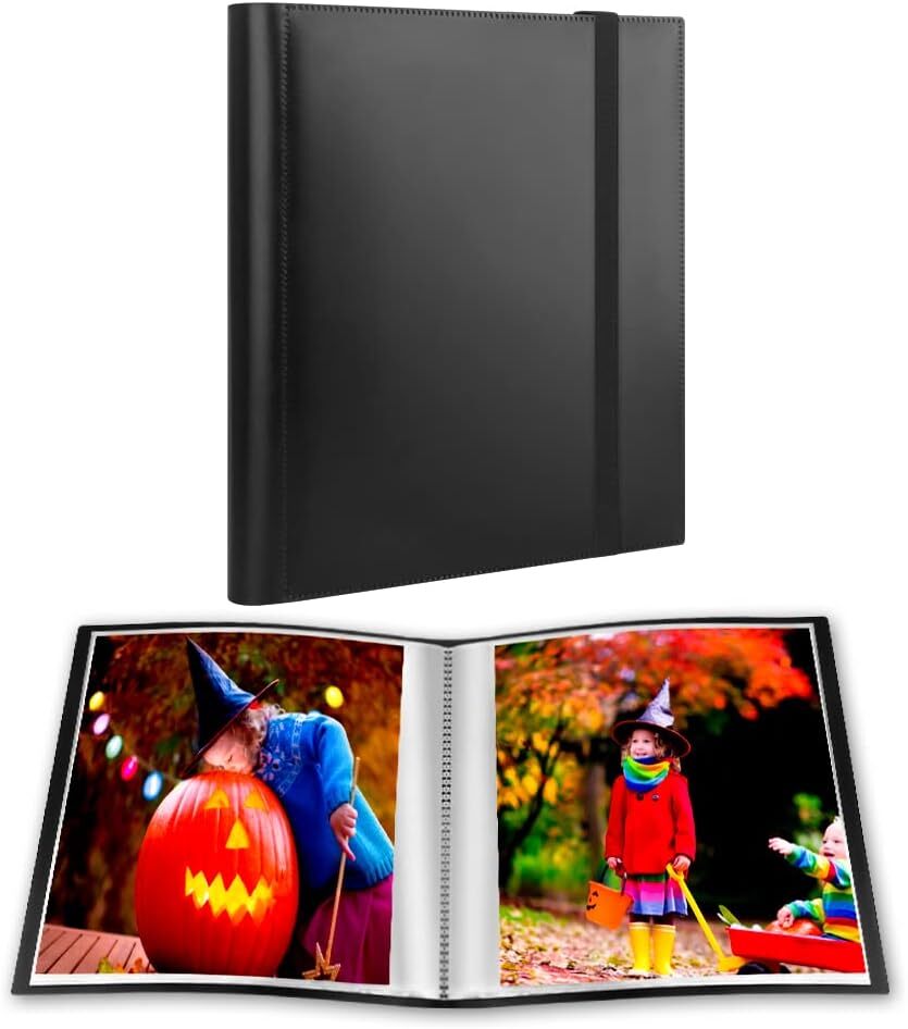 new Photo Album 8x10, 8x10 Book Holds 68 Photos, Art Portfolio Black 07FC0E-D4 - KOEEK