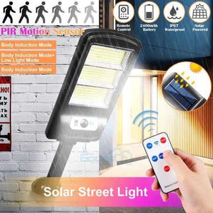 new Commercial Solar Street FloodLight LED Light Outdoor Area Dusk To Dawn Wall Lamp