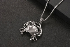 1 PC Men's Stainless Steel Amulet luck Crab Necklace Pendant w/ Chain 23.6" 07FC0E-D4 - KOEEK