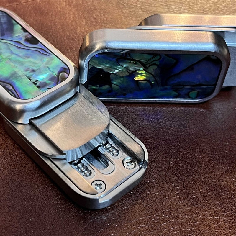 EDC Fine Fritillaria Fidget Toy Stainless Steel Three-layer Push Fidget Slider 07FC0E-D4 - KOEEK