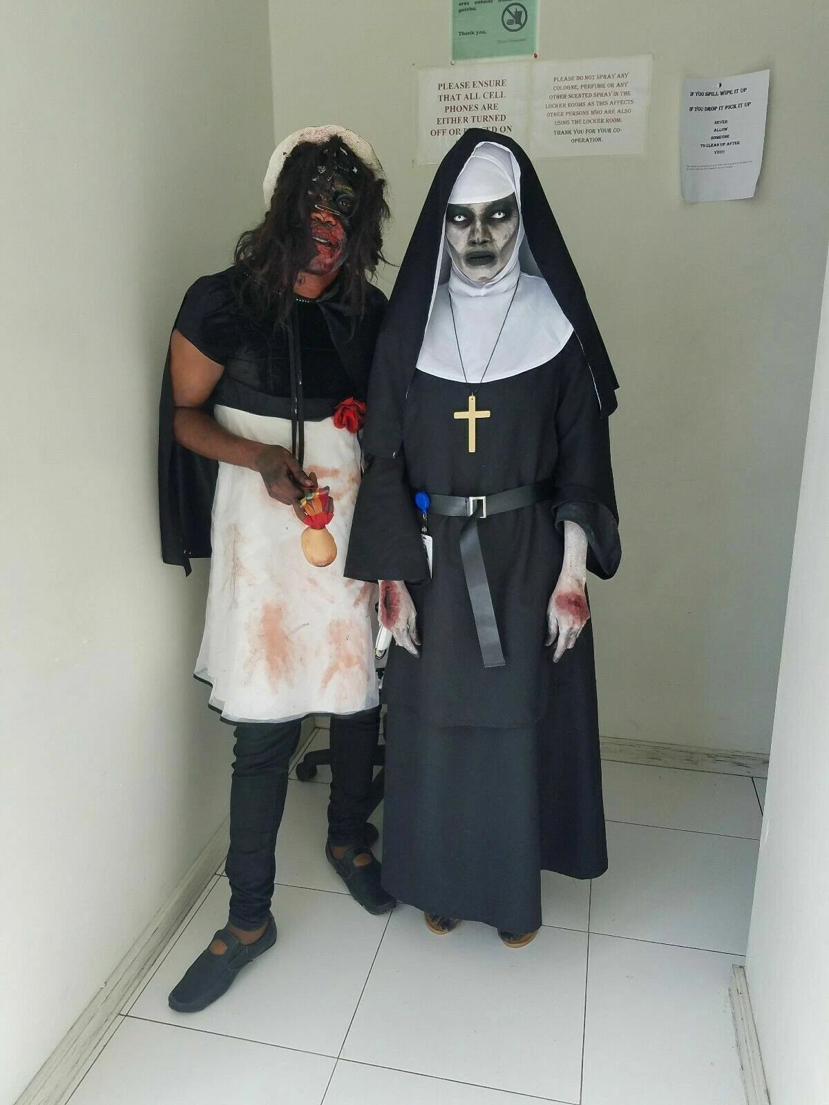 The Nun Valak Costume The Conjuring 2 Halloween Cosplay Fancy  Black White Dress 07FC0E-D4 - KOEEK