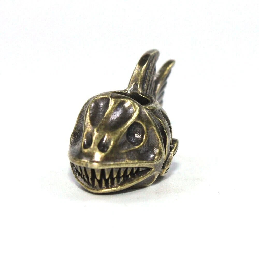 EDC Brass Fish Shape Lanyard Bead Knife Paracord Pendant Keychain DIY Beads Gift 07FC0E-D4 - KOEEK