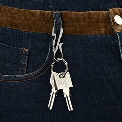 EDC Titanium Alloy Key chain Carabiner with Key Ring Waist Hanging Buckle Tool 07FC0E-D4 - KOEEK