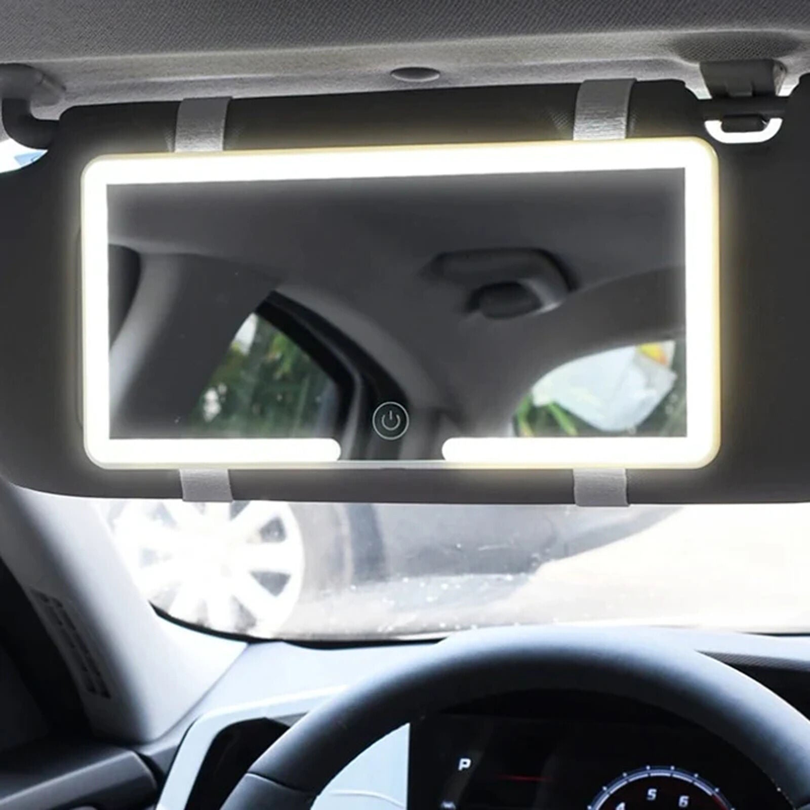 new Car Sun Visor Vanity Mirror 60LEDs Light Makeup Mirror with 3 Modes Rechargeable koeek - KOEEK