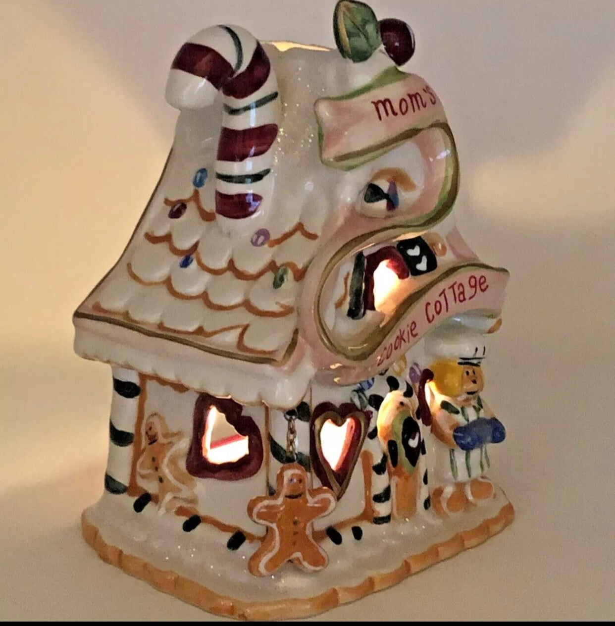 Blue Sky Clayworks Christmas Gingerbread House MOM'S COOKIE COTTAGE Tea Light BLUE SKY - KOEEK