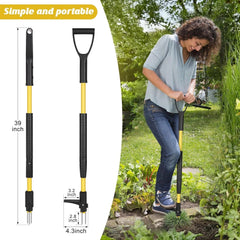 39" Detachable Weed Puller Tool Stand Up,Heavy Duty D-Handle Weeding Tool 07FC0E-D4 - KOEEK