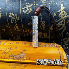Silver Plated Taoist Tianpeng Ruler Pendant Necklace Seven Star Charm Unisex 07FC0E-D4 - KOEEK