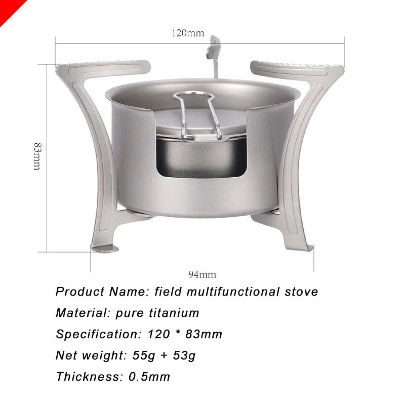 Titanium Camping Stove Alcohol Stove Ultralight Mini Outdoor Folding Stove 07FC0E-D4 - KOEEK