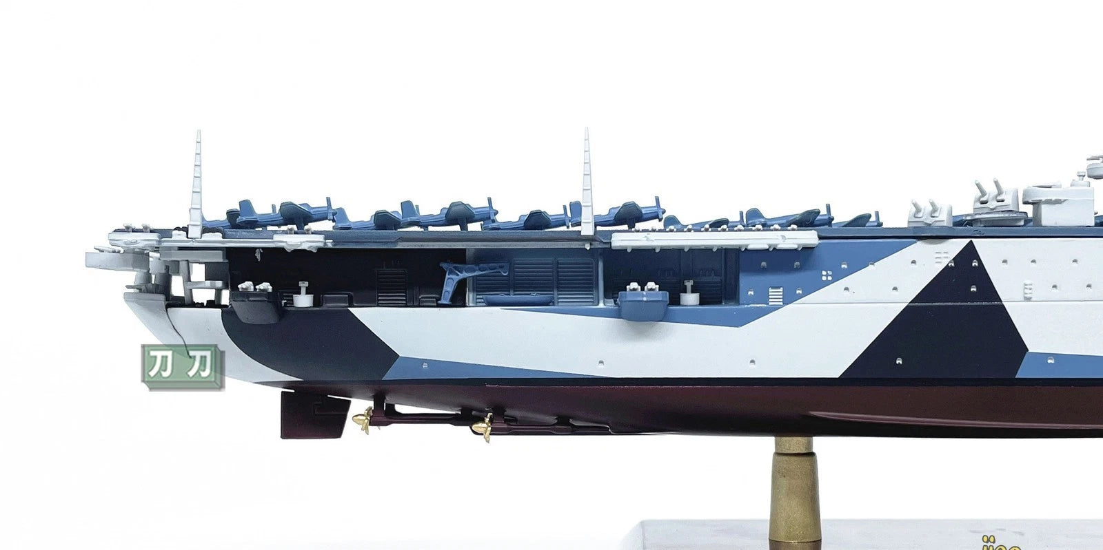1/1000 WWII US Aircraft Carrier Ticonderoga-class Cruiser CV-14 Model Toy W/base 07FC0E-D4 - KOEEK