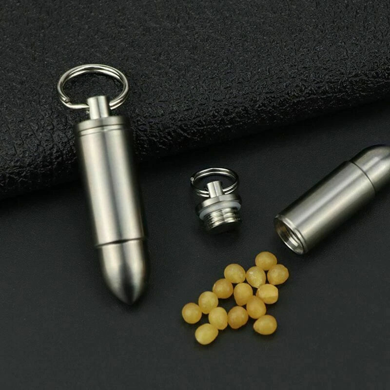 EDC Titanium Waterproof Sealed Box Portable Medicine Bottle Key Pendant Tank 07FC0E-D4 - KOEEK