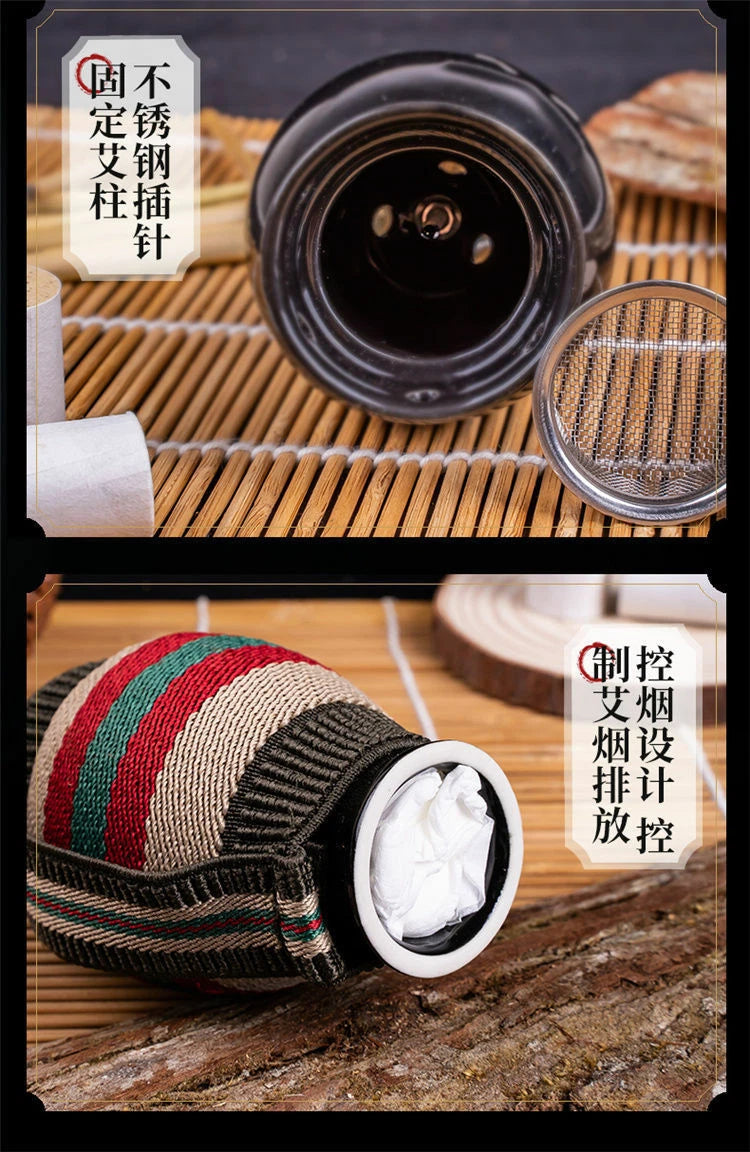 1pc Eye Face Ceramic Moxibustion Cup Moxa Box Gua Sha Massage Mugwort Tool艾灸艾条艾草 07FC0E-D4 - KOEEK