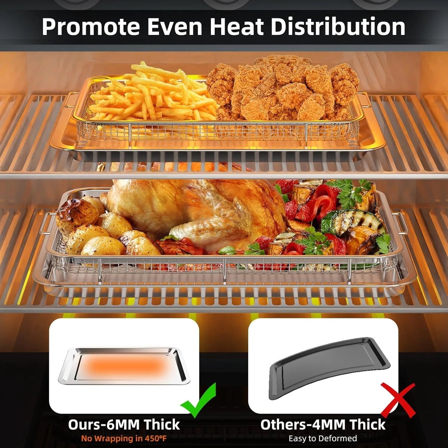 18.6×12.8oven-safe air fryer basketcomes with 30 sheets of baking paper 07FC0E-D4 - KOEEK