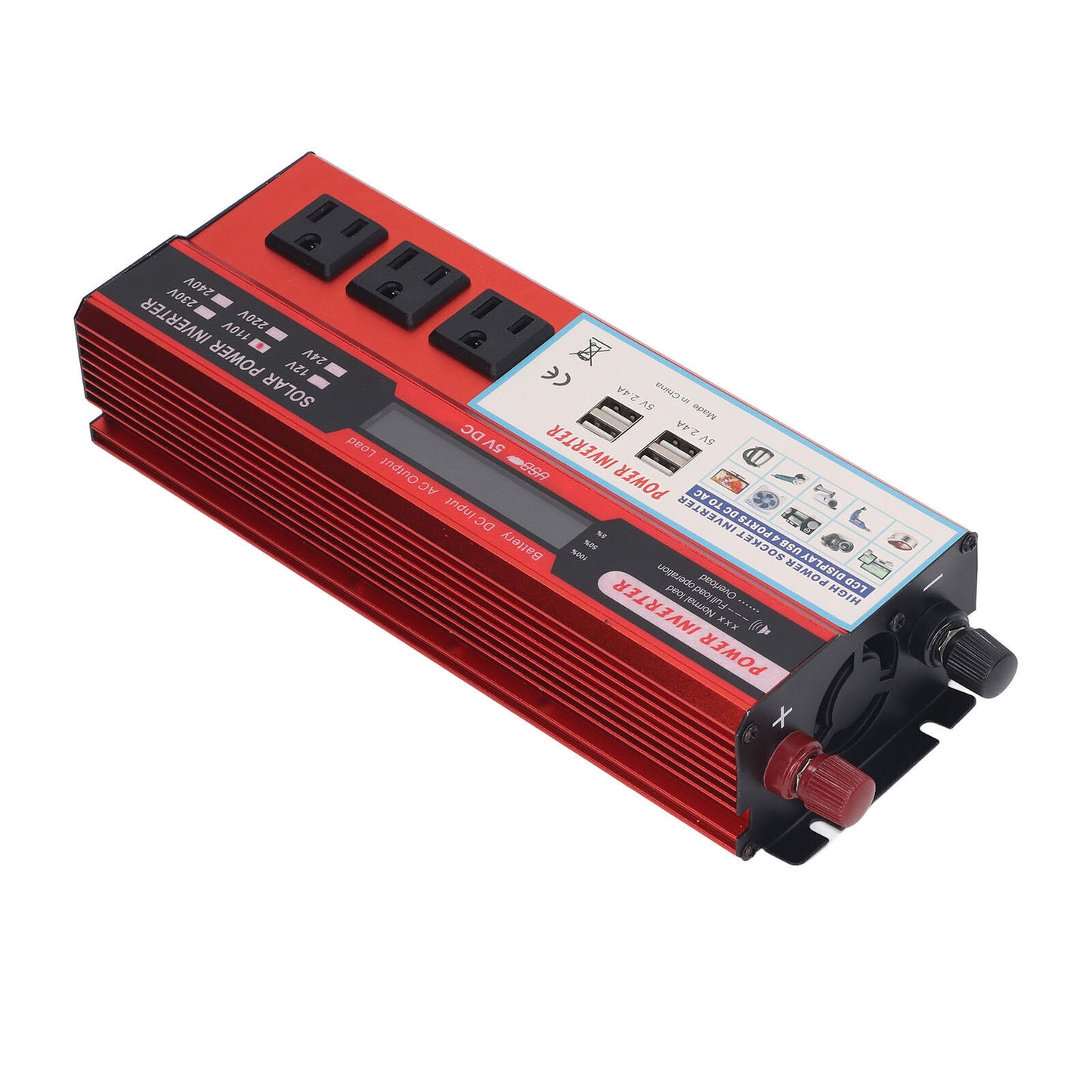 new 2000W Modified Sine  Car Inverter 4USB Ports LCD Digital Display Inverter US koeek - KOEEK