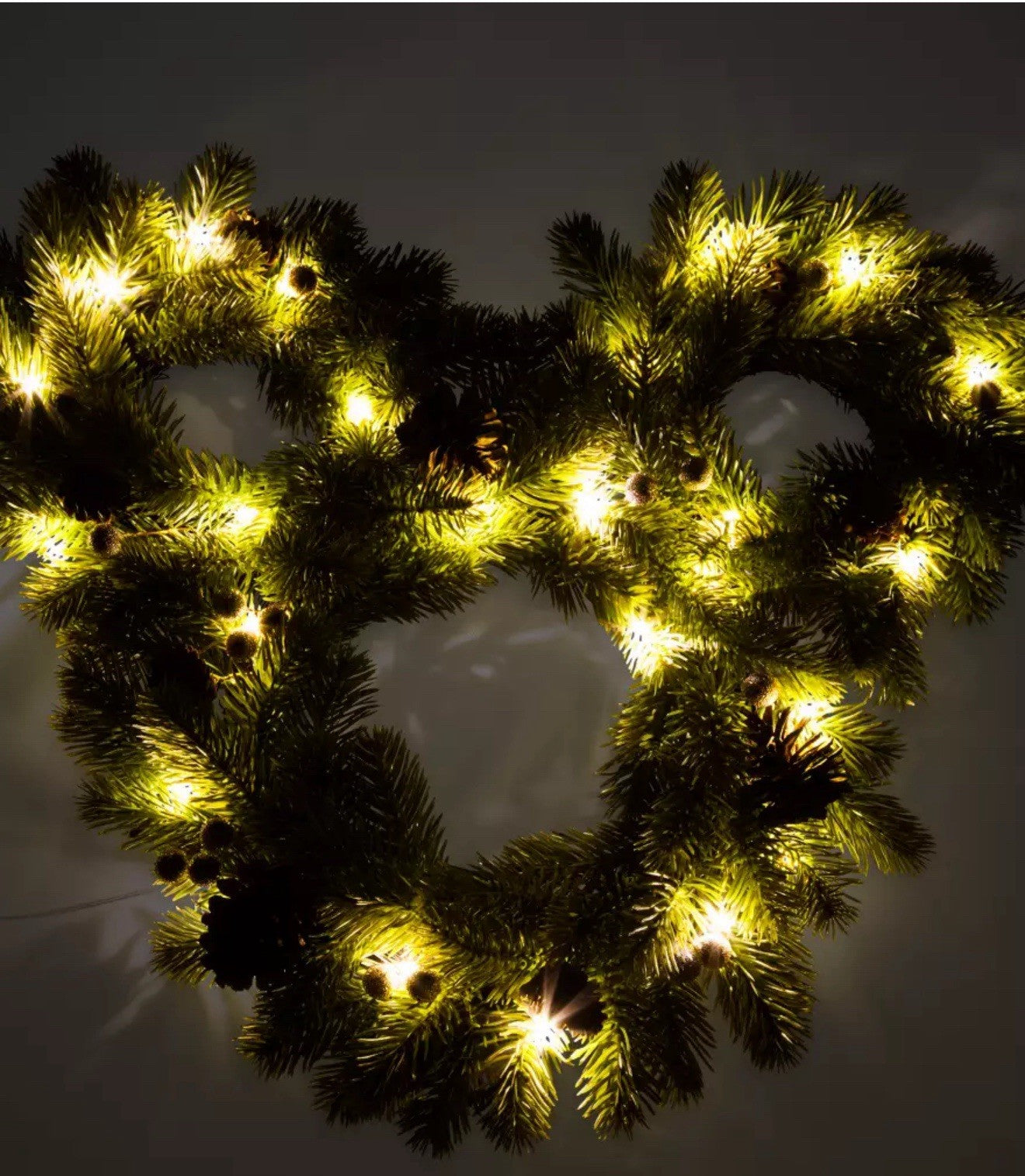 Disney Parks Mickey Mouse Icon Light-up Christmas Holiday Wreath DISNEY - KOEEK