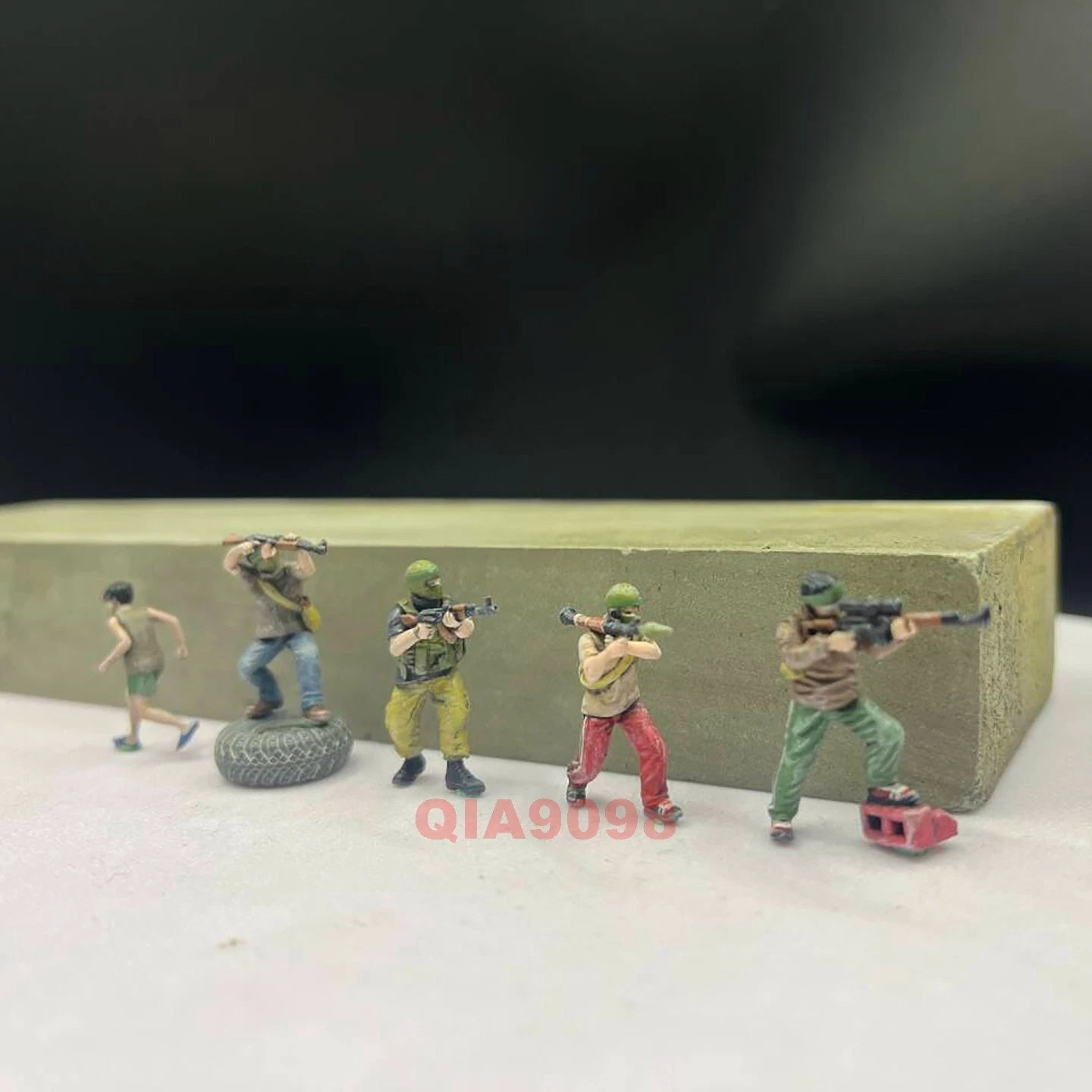 1/72 Scale Middle Eastern Militiaman 5PCS Soldiers Model for Scene Display 07FC0E-D4 - KOEEK