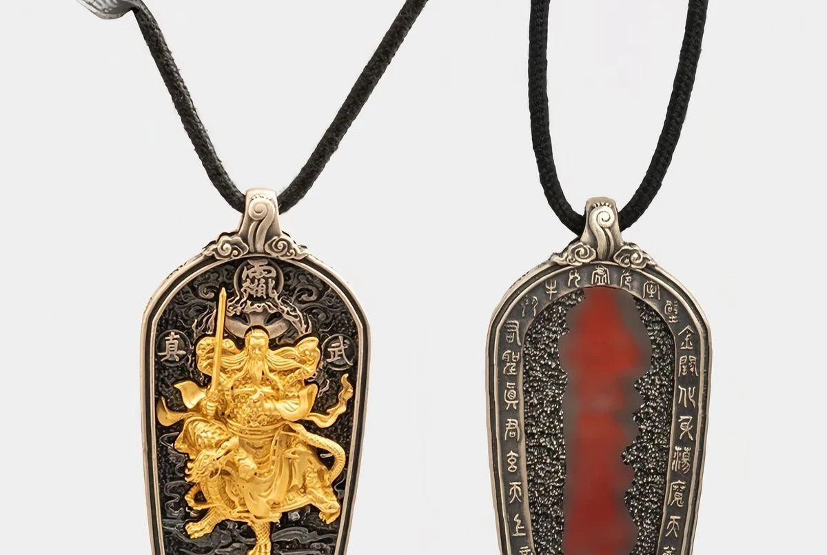 Taoist Zhenwu Pendant Necklace Amulet Lock Necklace Men's Single Charm 07FC0E-D4 - KOEEK