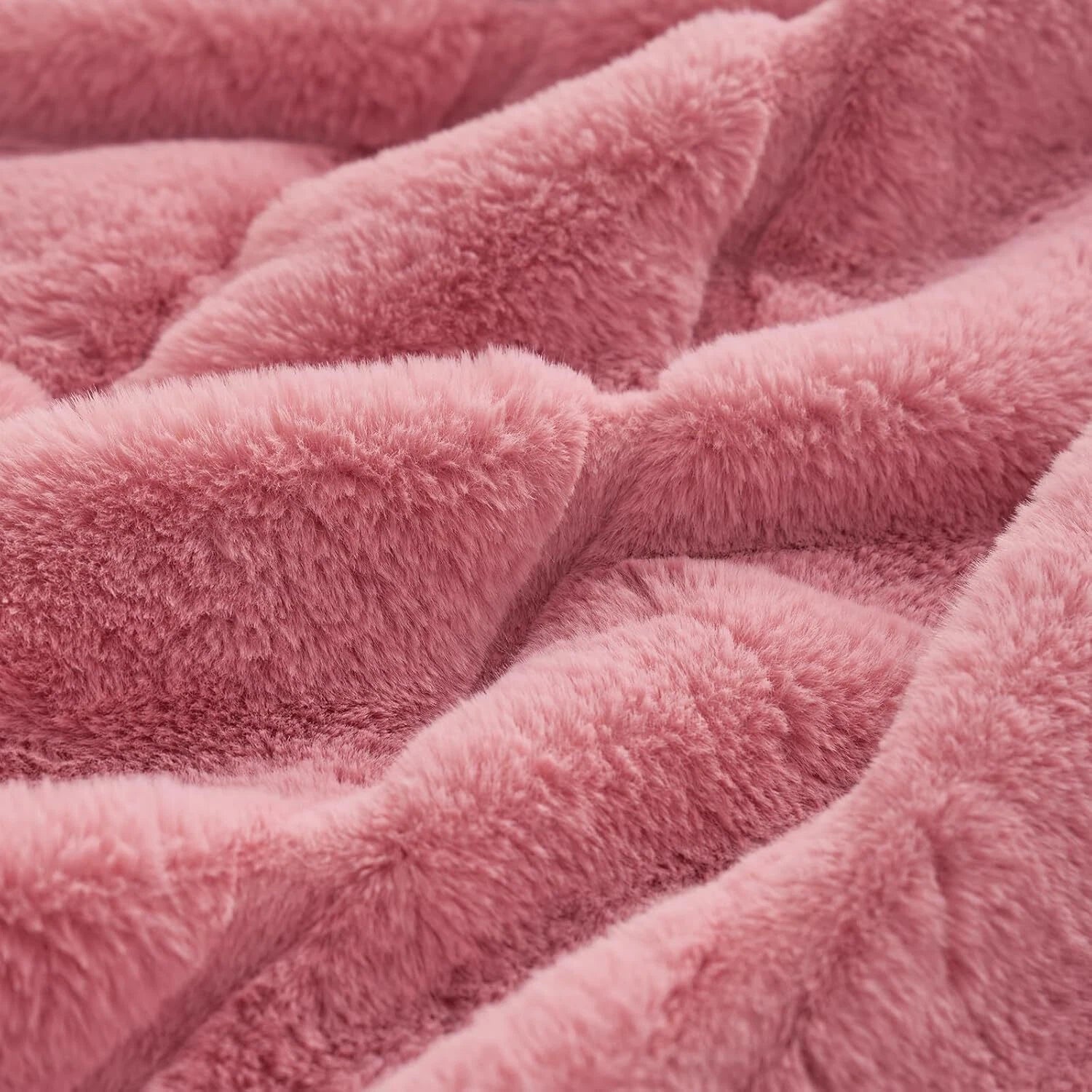 Faux Fur Rug for Sofa, Cozy Warm Plush Striped Rug, Pink 07FC0E-D4 - KOEEK