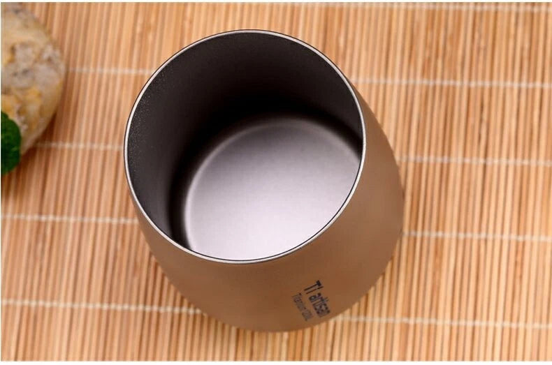 120ML EDC Double Wall Titanium Water Tea Coffee Cup Insulated Drinking Cup Mug 07FC0E-D4 - KOEEK
