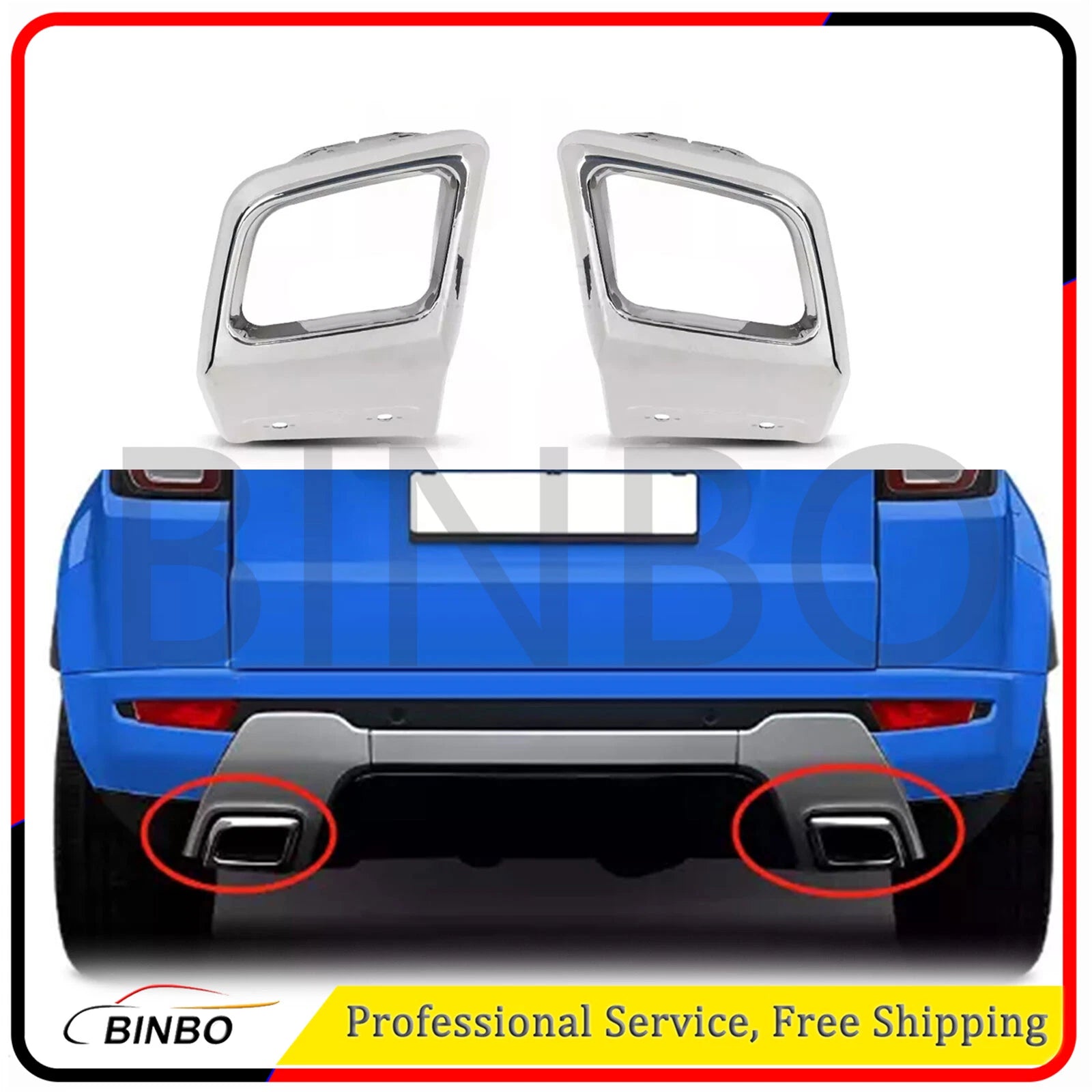 1 Pair Silver Rear Bumper Trim For Land Rover Range Rover Evoque 2010-2018 07FC0E-D4 - KOEEK