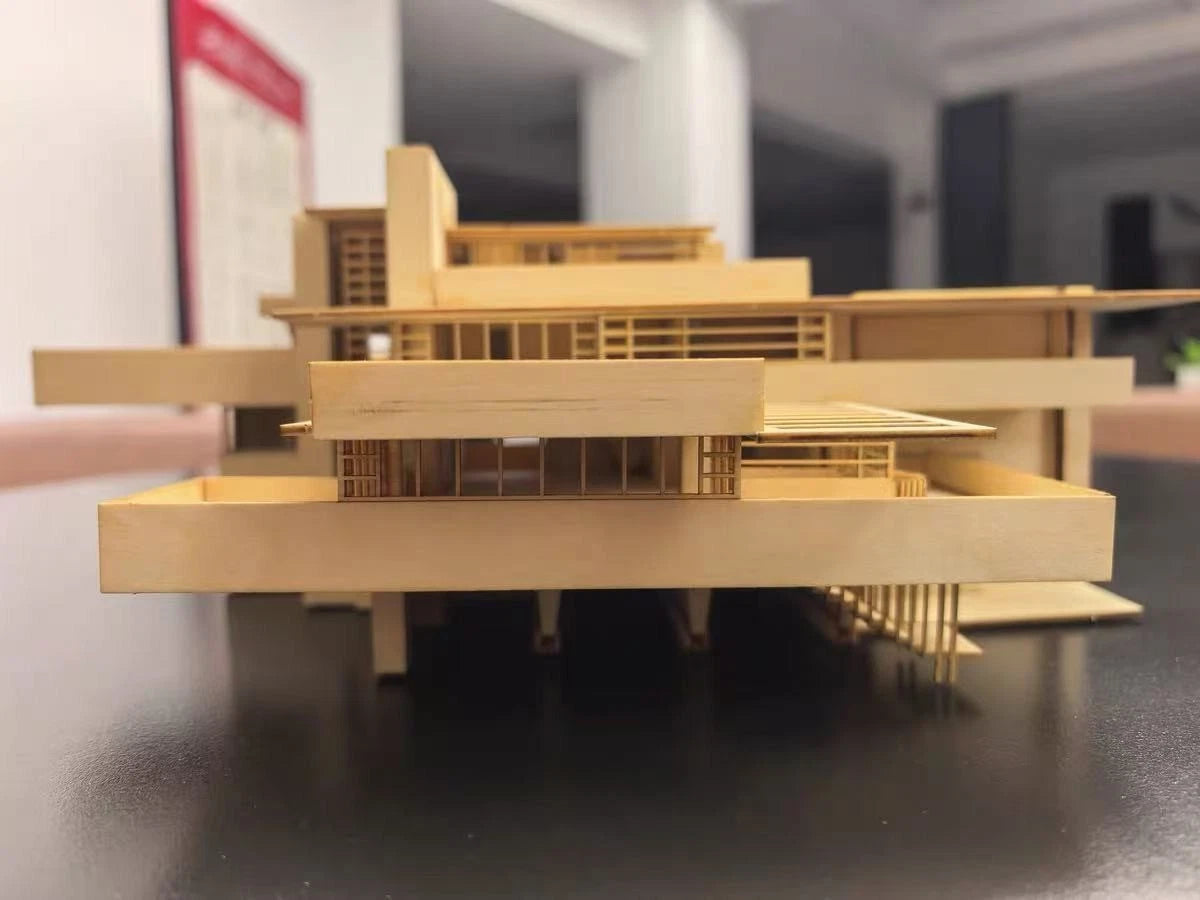 1/75/100 Fallingwater Villa 3D Wooden DIY Building Model Assembly Kits Set Gifts 07FC0E-D4 - KOEEK