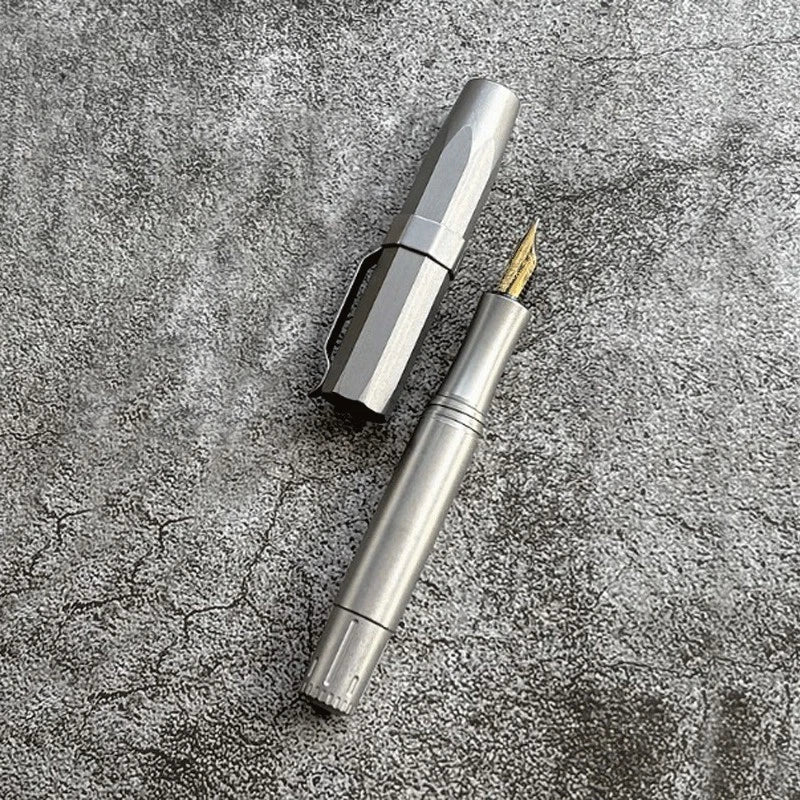 Titanium Alloy Fountain Pen Student Office Business Signature Writing Pocket Pen 07FC0E-D4 - KOEEK