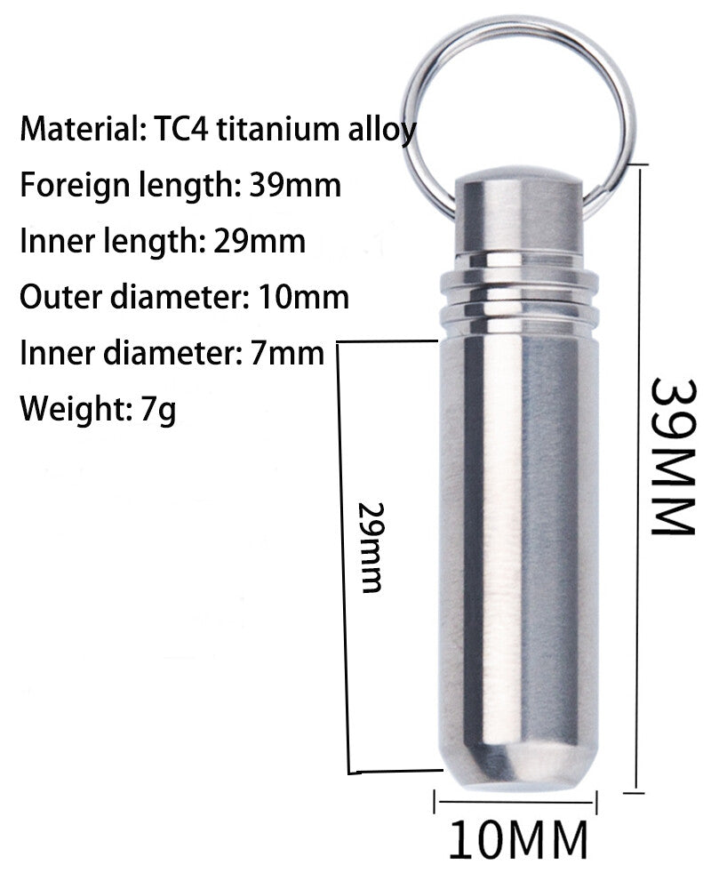 EDC Titanium Alloy Outdoor Travel Survival Waterproof Container Pill Storage Box 07FC0E-D4 - KOEEK