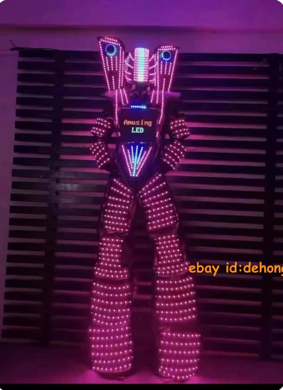 Illuminated Stilt Costume LED Robot Suit Armour DJ Party Show Light Clothing Set 07FC0E-D4 - KOEEK