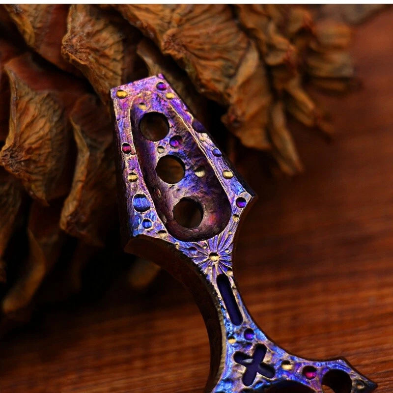 Outdoor Handmade Titanium Pry Bar Crowbar Bottle Opener Pocket Multi EDC Tool 07FC0E-D4 - KOEEK