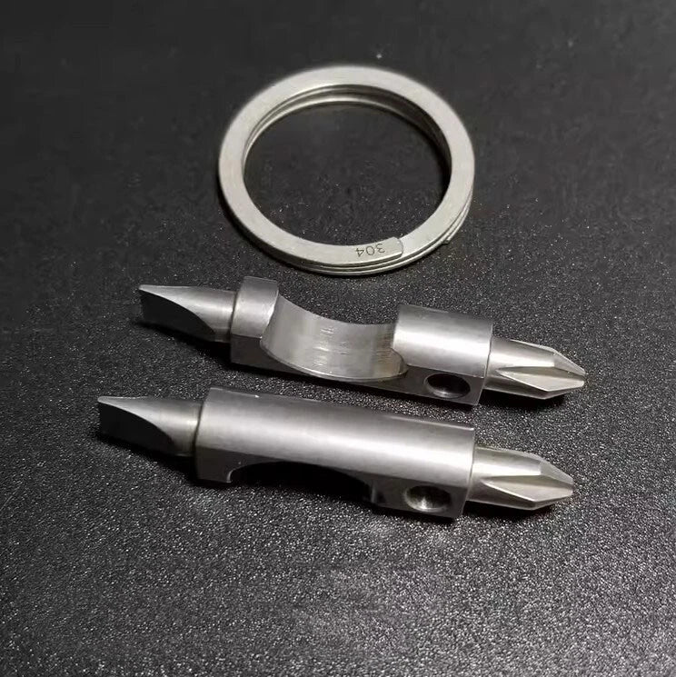 EDC Multi Tools Portable Titanium Bottle Opener Bolt Driver Screwdriver Keychain 07FC0E-D4 - KOEEK