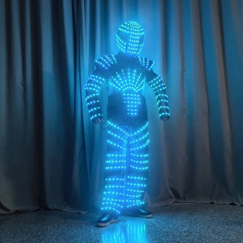 LED Robot 7 Colors Changing Luminous Armor Clothing Helmet Bar DJ Shows Costume 07FC0E-D4 - KOEEK