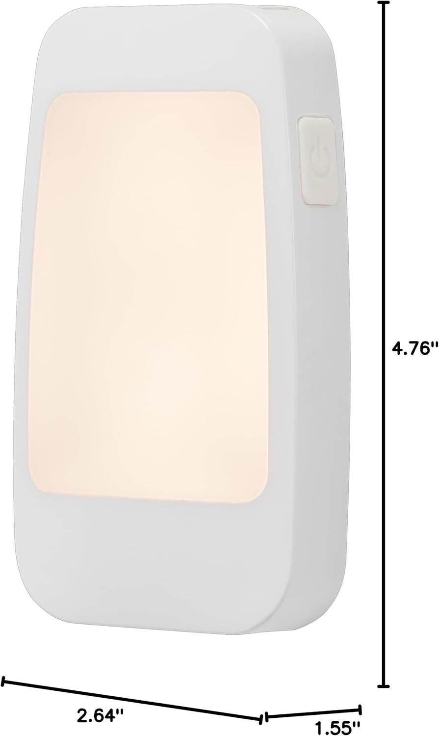 new GE 4-in-1 LED Power Failure Night Light, Dusk-to-Dawn 1 Pack, White Square 07FC0E-D4 - KOEEK