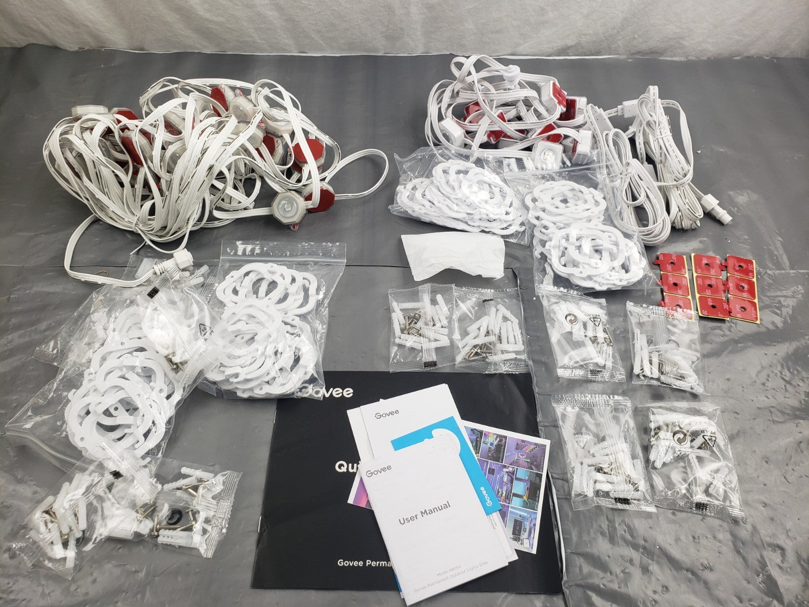 Govee 100ft WHITE Permanent Outdoor Lights Elite RGBIC App Enabled -- READ GOVEE - KOEEK