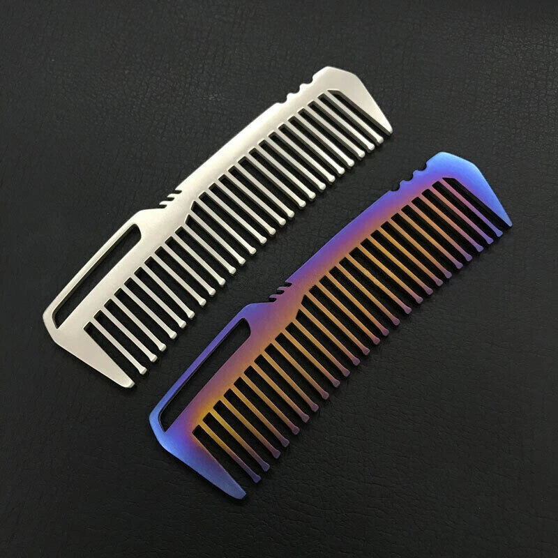 EDC TC4 Titanium Antistatic Comb Unique Fashion Pocket Comb Hair Beard Comb Gift 07FC0E-D4 - KOEEK