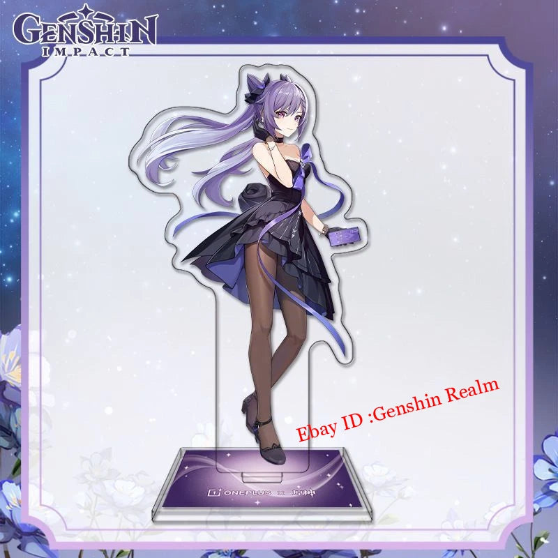 Anime  Keqing Acrylic Figure Stand Keychain Badge Set Gift 07FC0E-D4 - KOEEK