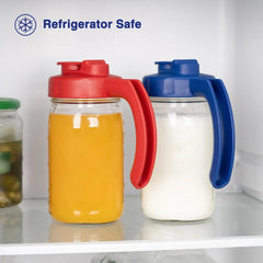2 Pack Wide Mouth Mason Jar Lids with Handle, Airtight & Leak-proof Seal, 07FC0E-D4 - KOEEK