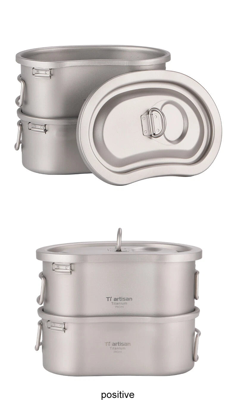 Lightweight Titanium Lunch Box Set Thermal Compartment Lunch Box for Hiking 07FC0E-D4 - KOEEK