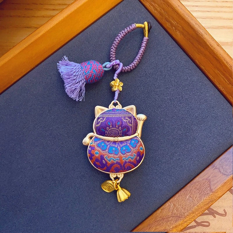 Song Jin Gourd Pendant/bag Hanging/car Hanging Double-Sided Maneki Neko Pendant 07FC0E-D4 - KOEEK