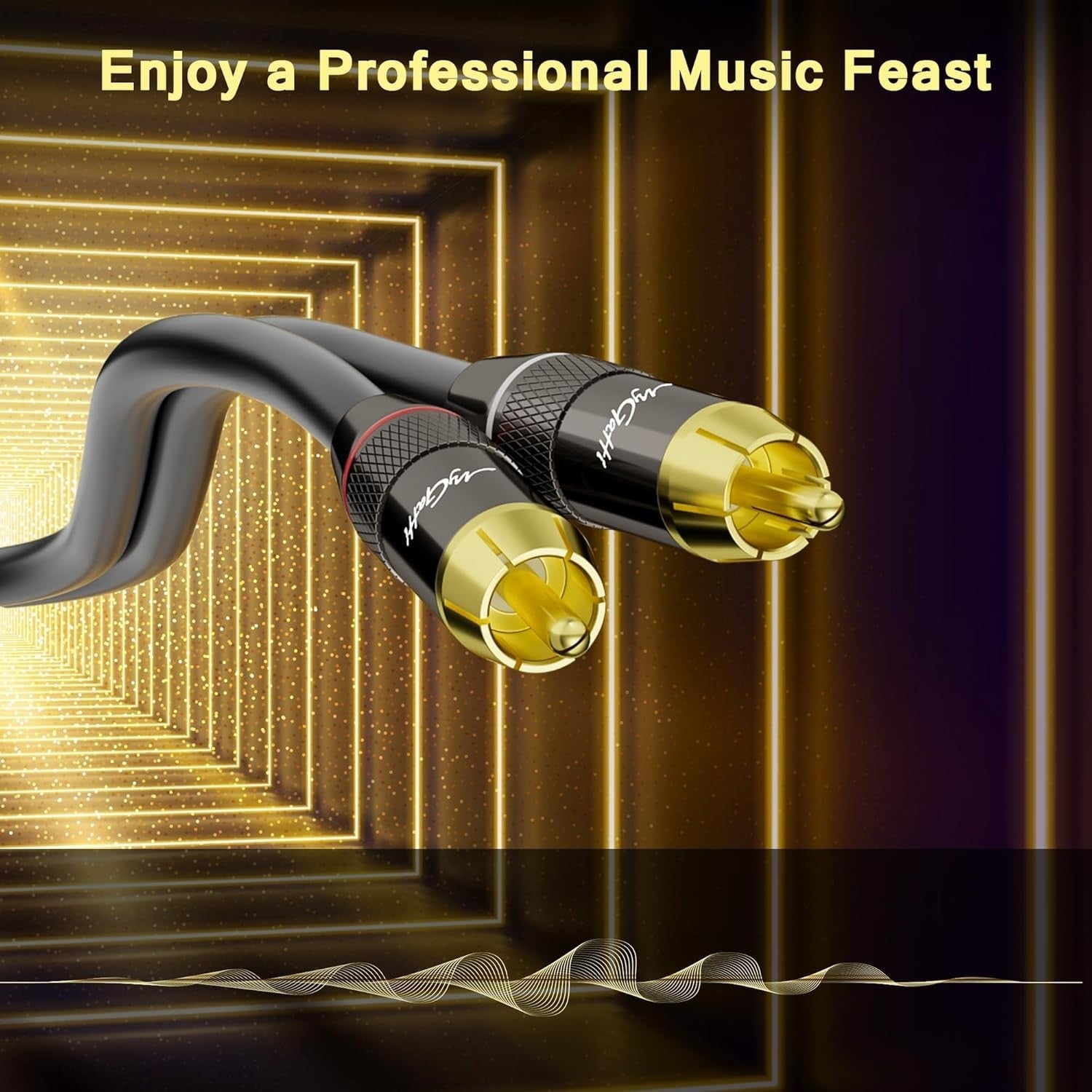 new RCA Cable 6 FT, 90 Degree Right Angle 2RCA to Stereo Audio Cable, 6FT