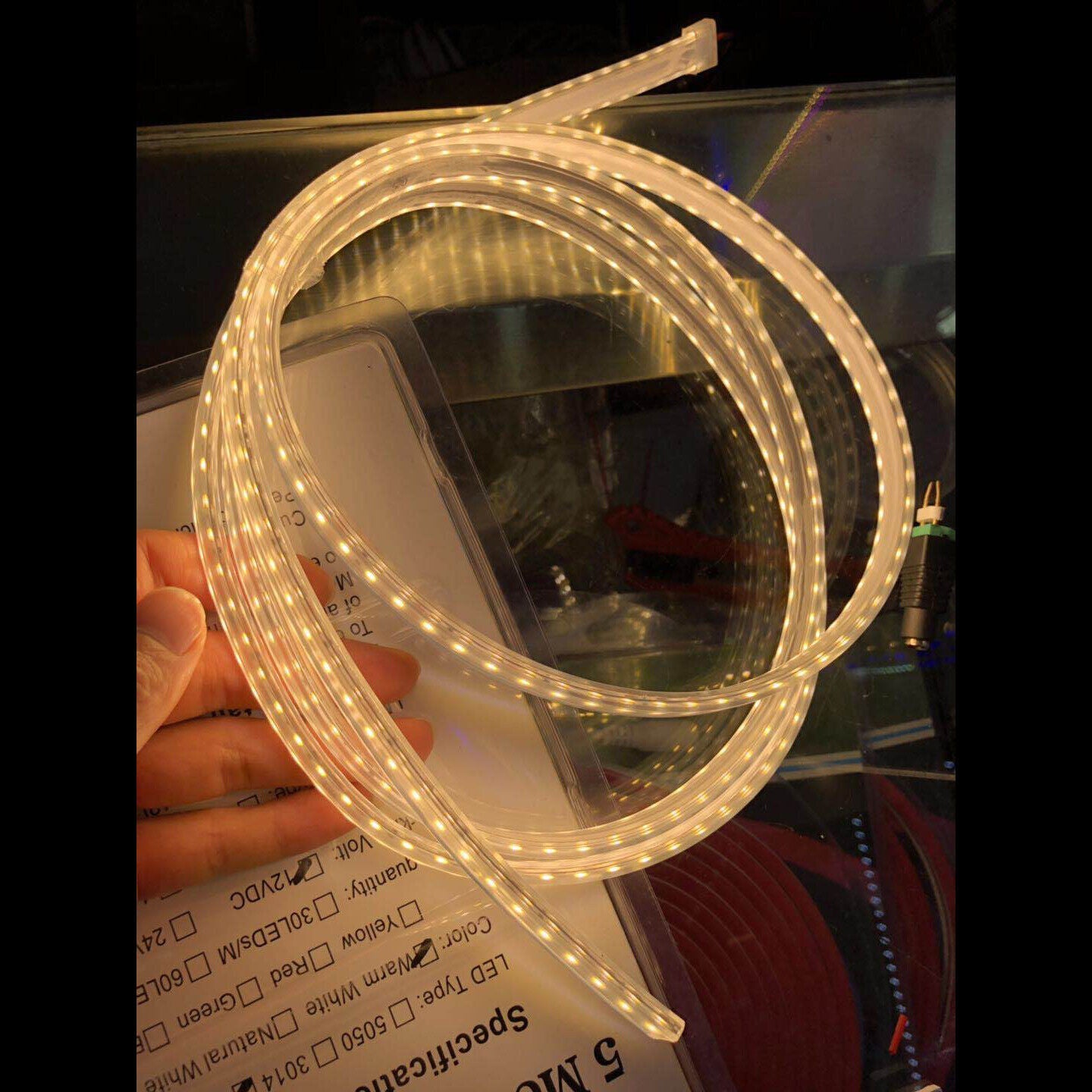 1-15M 24V 2835 120LED/M IP67 White Waterproof Flexible Rope Sign LED Strip Light 07FC0E-D4 - KOEEK