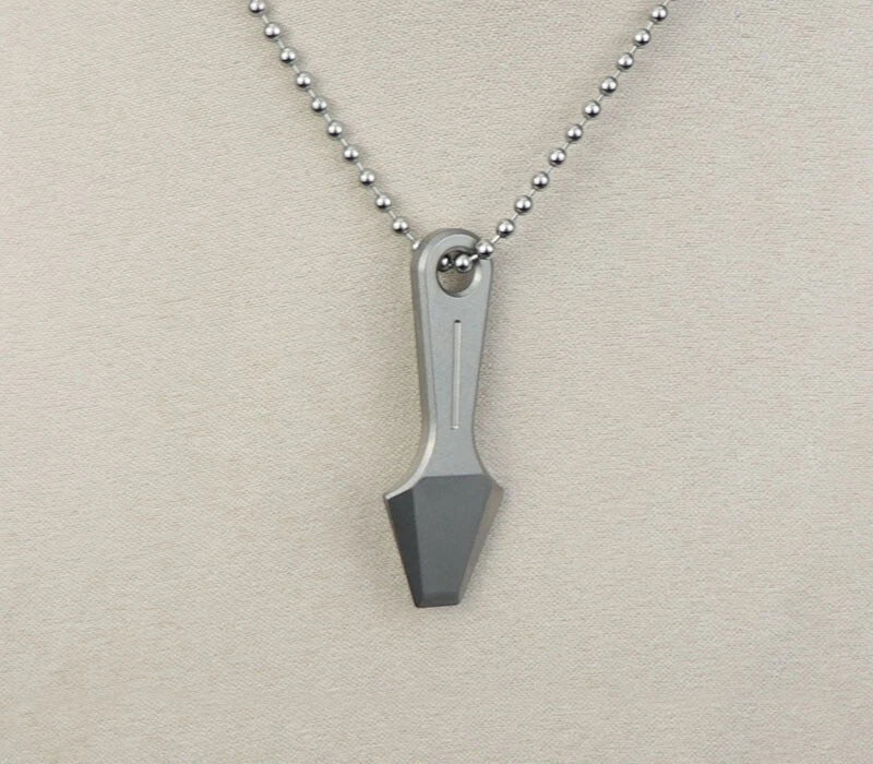 EDC Mini Titanium Keychain Pry Bar Crowbar Necklace Pendant Portable EDC Gadget 07FC0E-D4 - KOEEK