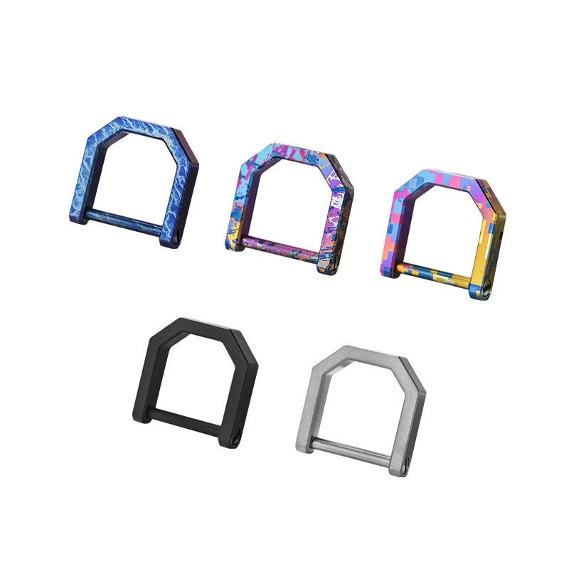 Titanium D Key Ring with Screw Shackle Keychain Ring Horseshoe Clasp for Car Fob 07FC0E-D4 - KOEEK