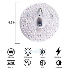 ny 6,6" LED-motor eftermonteringspære 24W 6500LM lampe til udskiftning af loftsventilatorlys