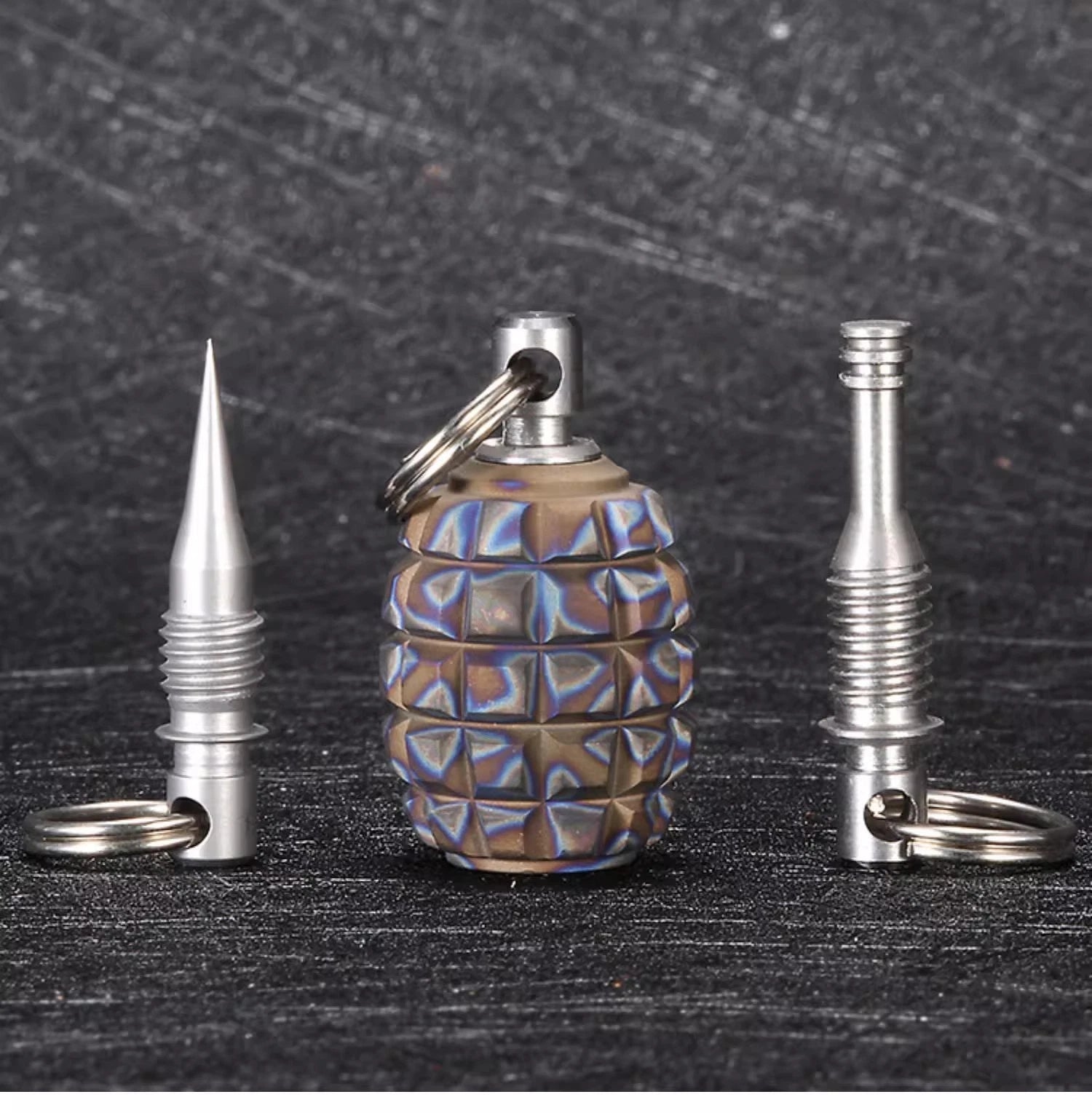 Titanium Begleri Knife Lanyard Beads Keychain Decoration DIY EDC Tool Pendant 07FC0E-D4 - KOEEK