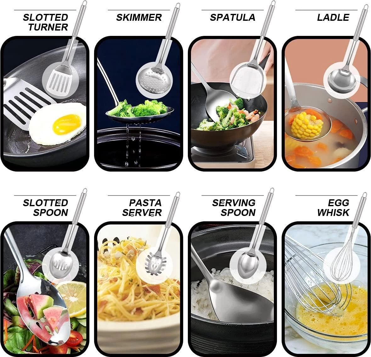 12.8" Carbon Steel Wok-11Pcs Woks & Stir Fry Pans Wok Pan with Lid 07FC0E-D4 - KOEEK