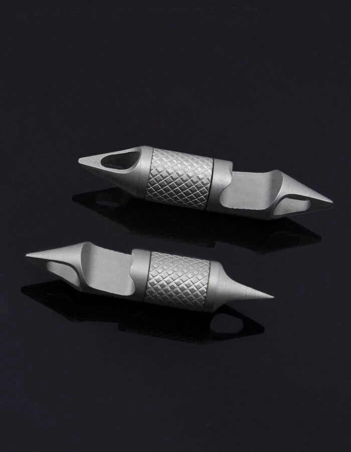 EDC Titanium Alloy Multi Tools Keychain Portable Double Keyrings Pendant Opener 07FC0E-D4 - KOEEK