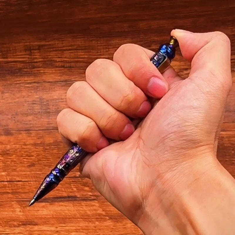Titanium Alloy Pocket Ballpoint Pen Office Stationery Outdoor EDC Record Pen EDC - KOEEK