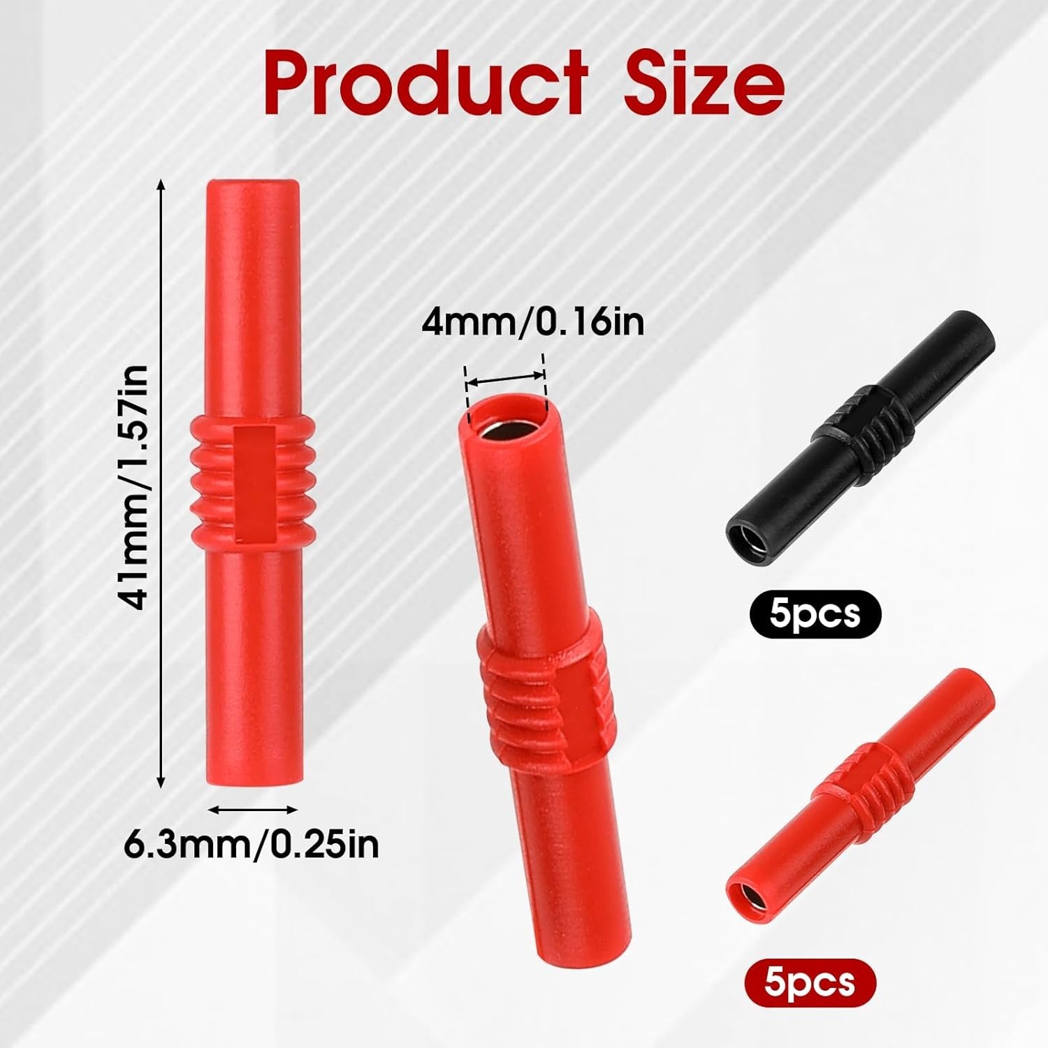 new 10 Pcs 4mm Female Banana Jack Brass Insulated Safety Shrouded Plug Red 07FC0E-D4 - KOEEK
